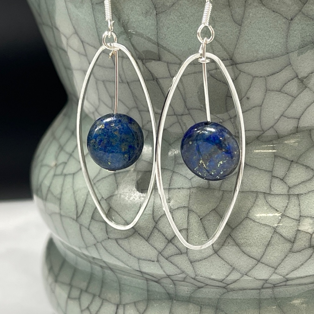 Lapis Lazuli gemstone dangle earrings
